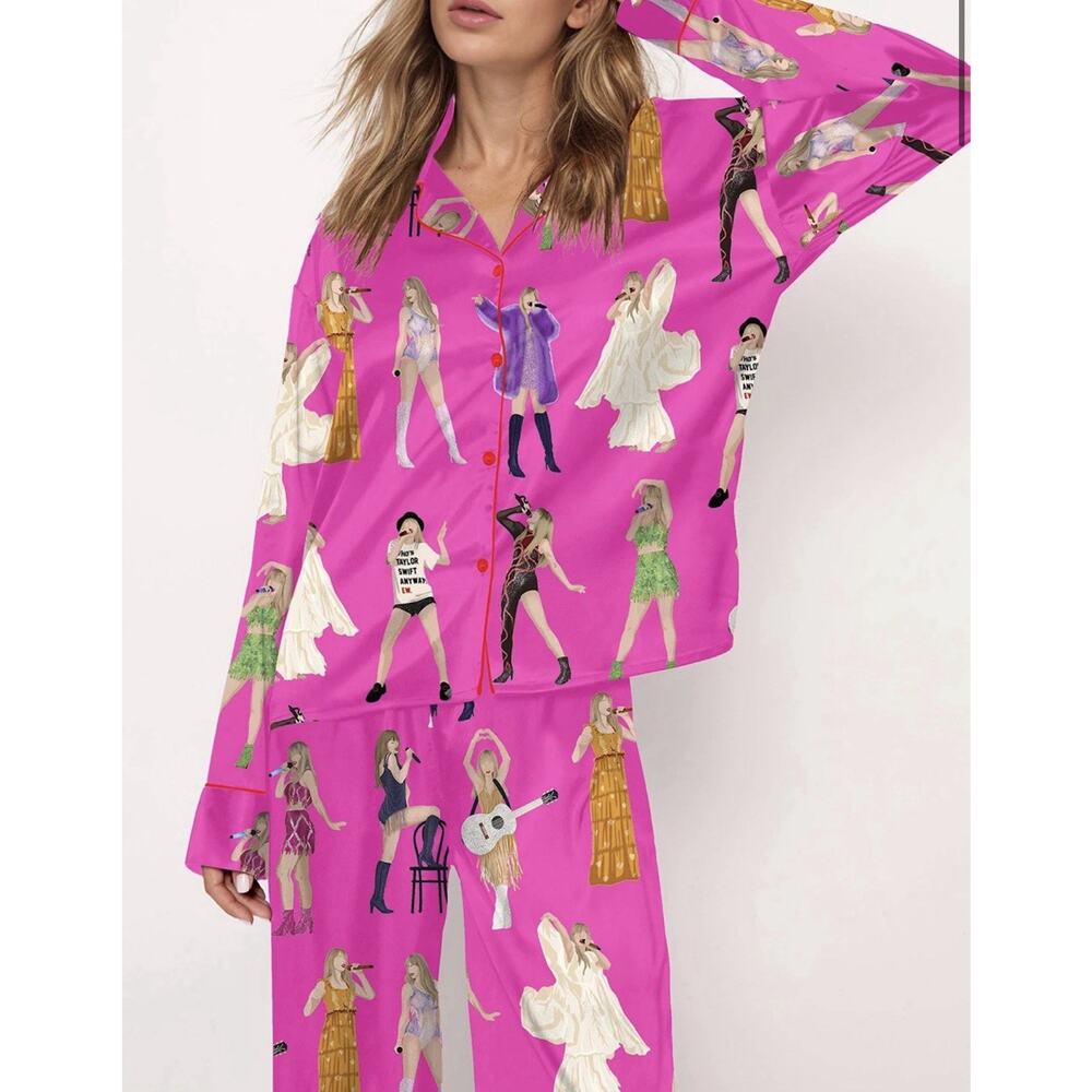 Sheshow Taylor Swift Music Artists Tour Pajama Set For Women Pant Set Size L